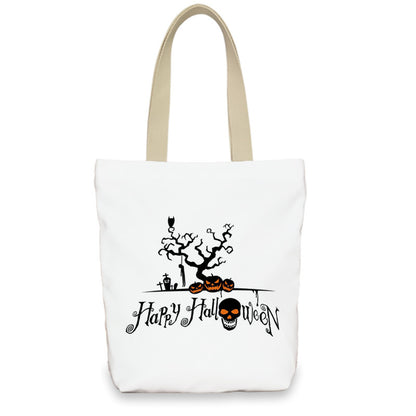 Bolso de lona con diseño de calabaza de Halloween para mujer