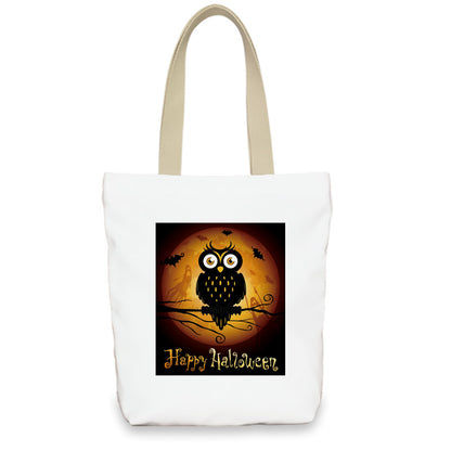 Bolso de lona con diseño de calabaza de Halloween para mujer
