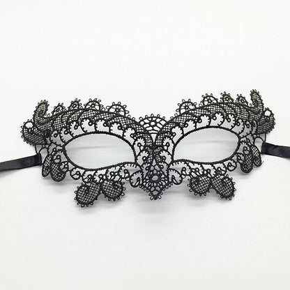 Masque de mascarade simple en dentelle noire pour femme, idéal pour une fête