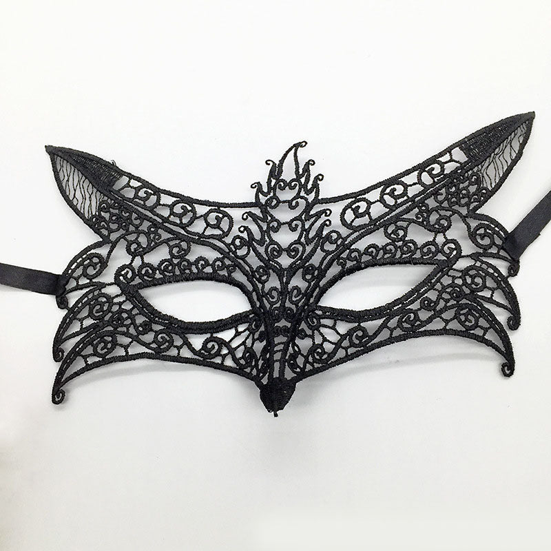Masque de mascarade simple en dentelle noire pour femme, idéal pour une fête