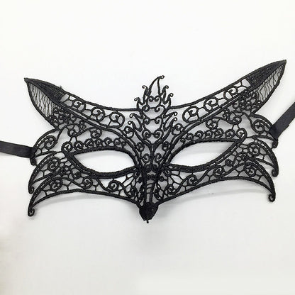 Masque de mascarade simple en dentelle noire pour femme, idéal pour une fête