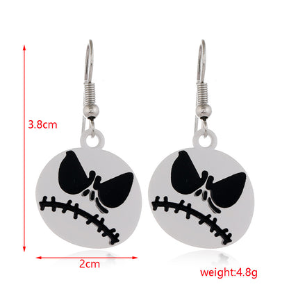 Halloween Women Fashion Drip Oil Spider Web Earrings