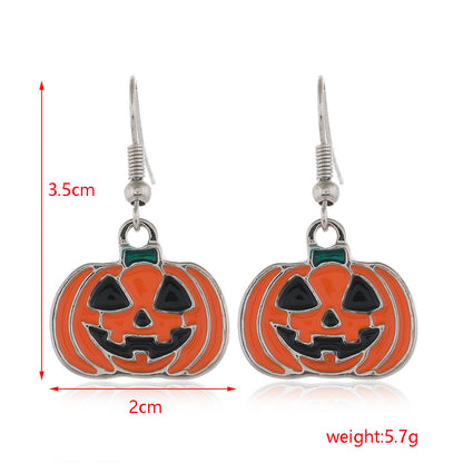 Halloween Women Fashion Drip Oil Spider Web Earrings