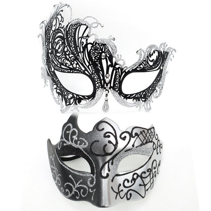 Masquerade Carnival Black Half Face Diamond Mask
