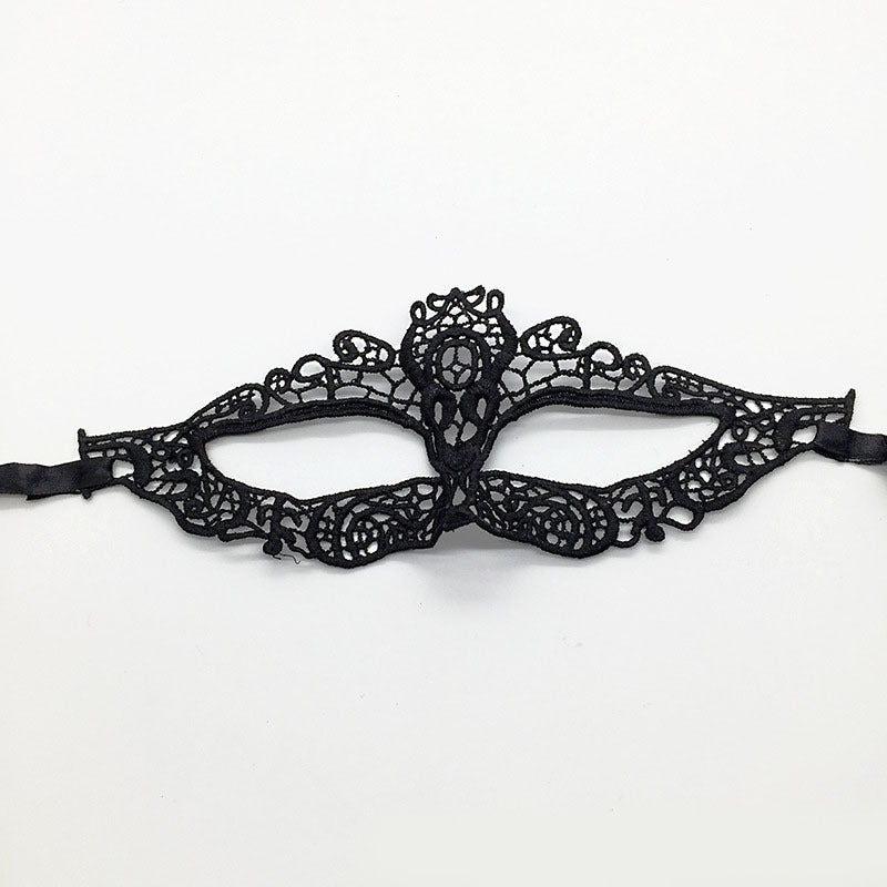 Masque de mascarade simple en dentelle noire pour femme, idéal pour une fête