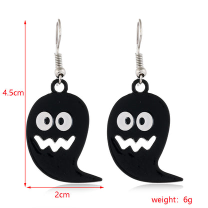 Halloween Women Fashion Drip Oil Spider Web Earrings