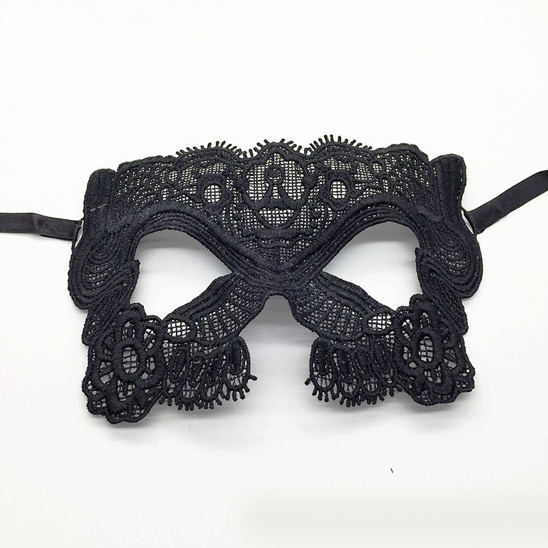 Masque de mascarade simple en dentelle noire pour femme, idéal pour une fête