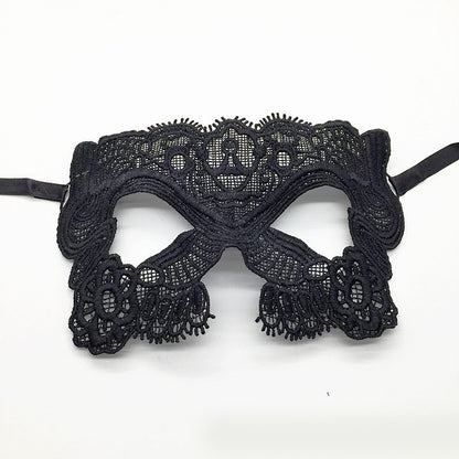 Masque de mascarade simple en dentelle noire pour femme, idéal pour une fête