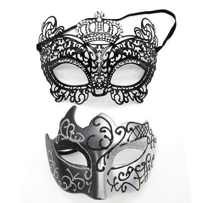 Masquerade Carnival Black Half Face Diamond Mask