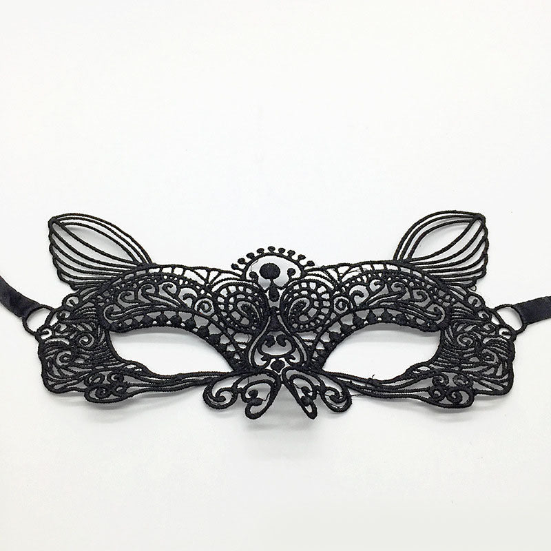 Masque de mascarade simple en dentelle noire pour femme, idéal pour une fête