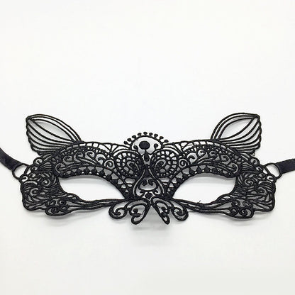Masque de mascarade simple en dentelle noire pour femme, idéal pour une fête