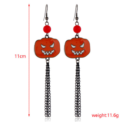 Halloween Women Fashion Drip Oil Spider Web Earrings