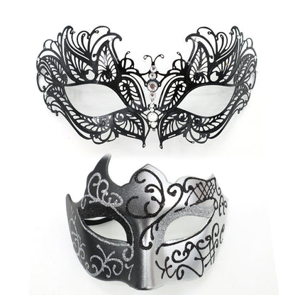 Masquerade Carnival Black Half Face Diamond Mask