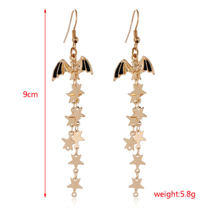 Halloween Women Fashion Drip Oil Spider Web Earrings
