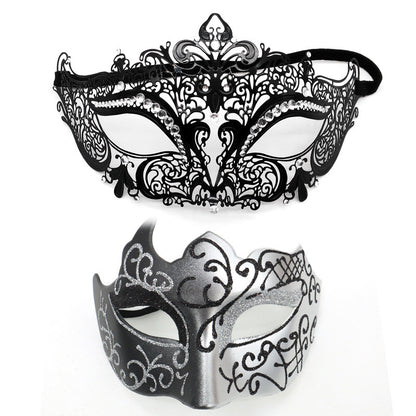 Masquerade Carnival Black Half Face Diamond Mask