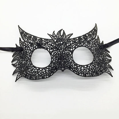 Masque de mascarade simple en dentelle noire pour femme, idéal pour une fête