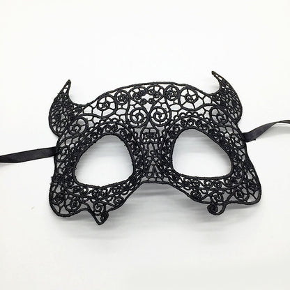 Masque de mascarade simple en dentelle noire pour femme, idéal pour une fête