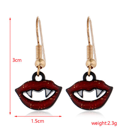 Halloween Women Fashion Drip Oil Spider Web Earrings