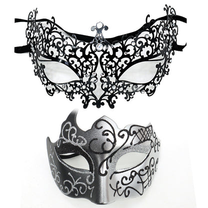 Masquerade Carnival Black Half Face Diamond Mask