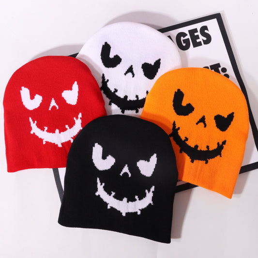 Gorro de punto cálido con estampado de diablo de Halloween