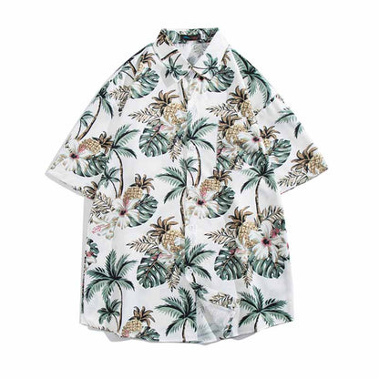 Camisa hawaiana informal vintage de vacaciones para hombre