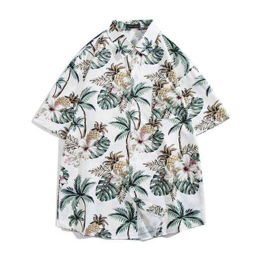 Camisa hawaiana informal vintage de vacaciones para hombre