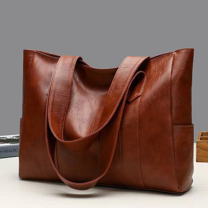Women Large Capacity Tote Bag in Soft PU Material