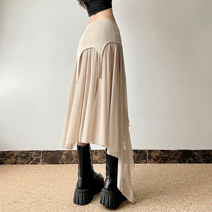 Falda de línea A de cintura alta y corte entallado a la moda para mujer