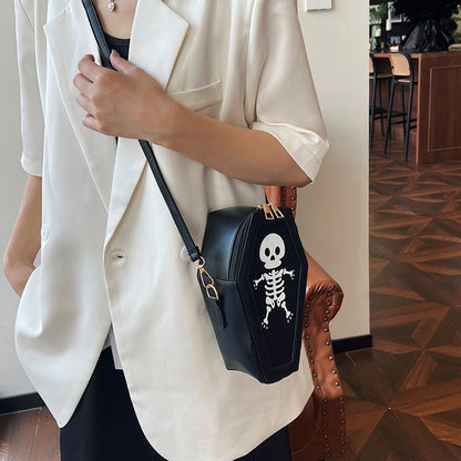 Bolso de hombro con diseño de calavera gótica y creativa de Halloween