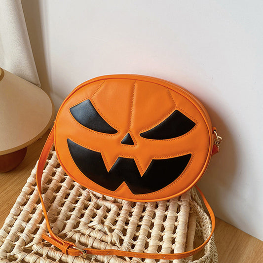 Bolso de hombro con diseño creativo de calavera de calabaza para Halloween
