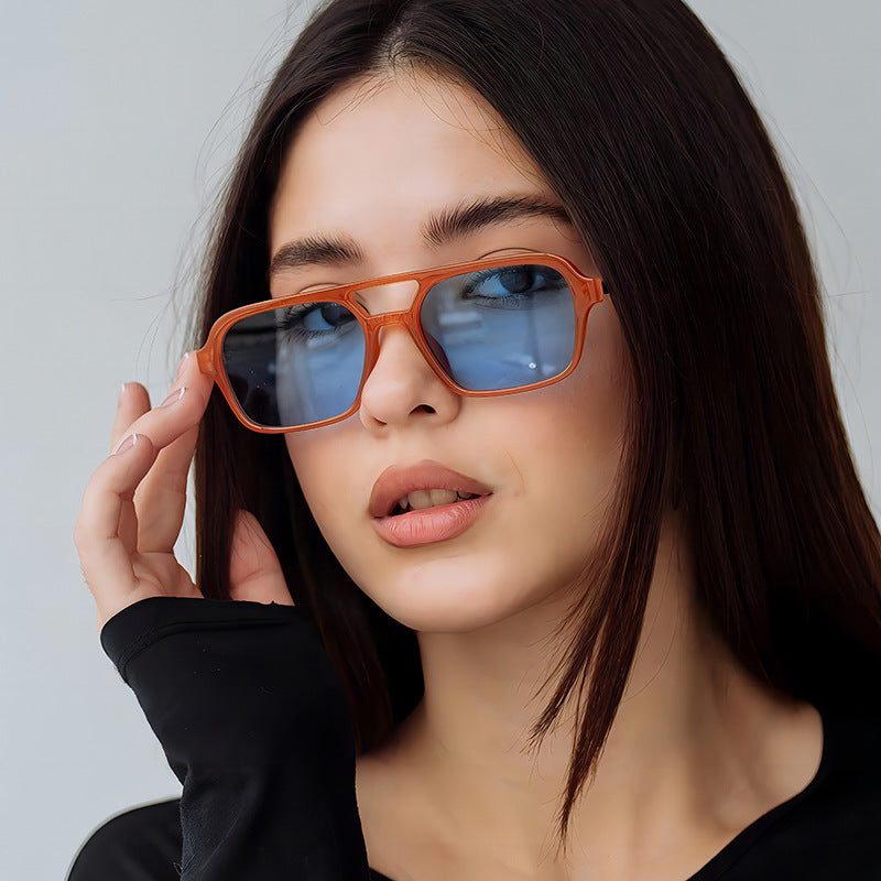 Gafas de sol estilo aviador retro de doble haz