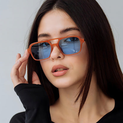 Gafas de sol estilo aviador retro de doble haz