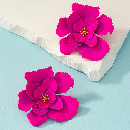 Bohemian Creative Exaggerated Floral Earrings