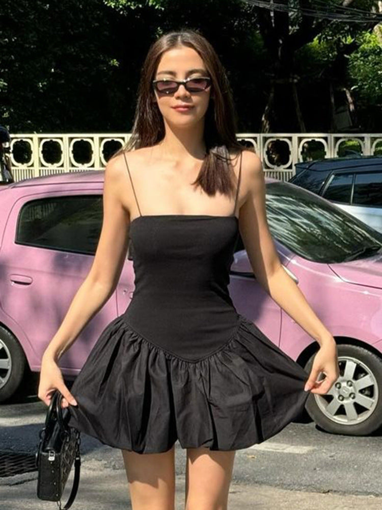 Women Fashion Solid Color Sexy Sling Dress