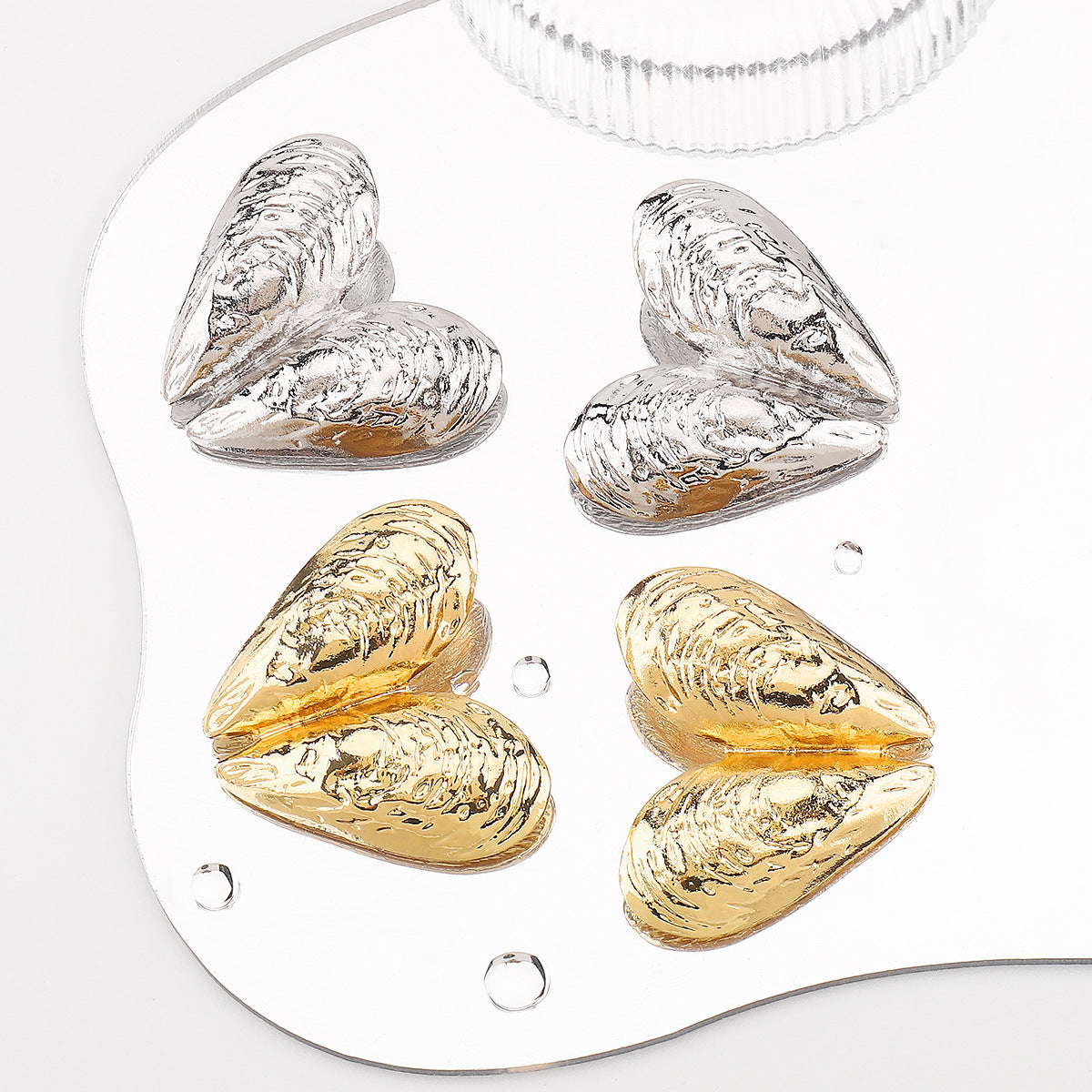 Distinctive Heart-Shaped Exaggerated Alloy Stud Earrings