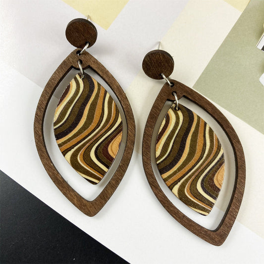 Boucles d'oreilles bohèmes vintage en forme de feuille pour femmes