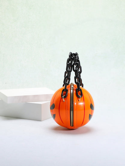 Bolso bandolera de acrílico con diseño de calabaza y diablo para Halloween, creativo y moderno.
