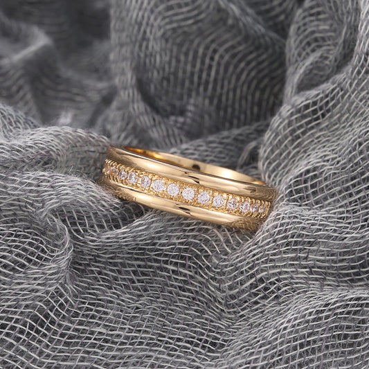 Bague simple en alliage de zircon pour femme, style géométrique unisexe