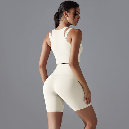 Women Yoga Solid Color Sports Two-Piece Set