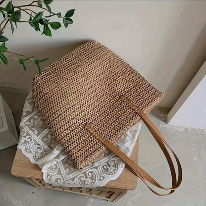 Women Casual Large Capacity Straw Woven Tote Bag
