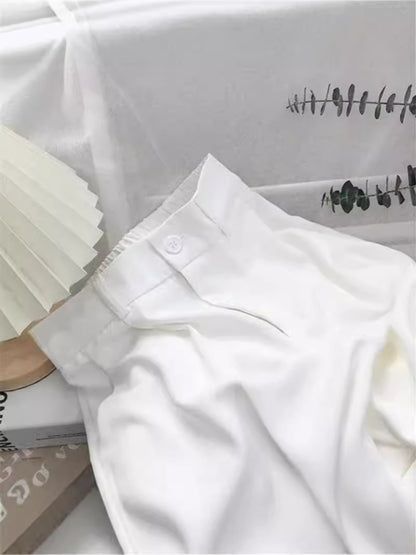 Women High Waist Loose Straight Wide Leg Pants