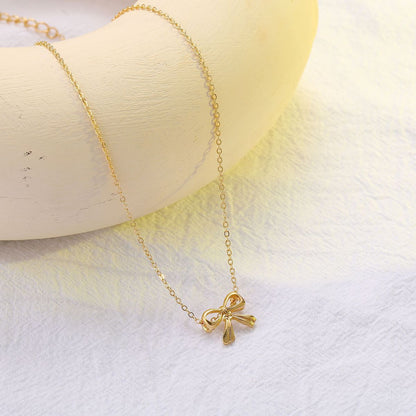 Collar de aleación con lazo sencillo a la moda para mujer