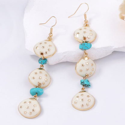 Boucles d'oreilles géométriques en alliage pour femmes, bijoux tendance et élégants