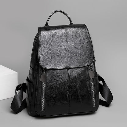 Women Large Capacity Retro Travel Leather Backpack