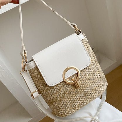 Bolso de hombro tejido informal bohemio