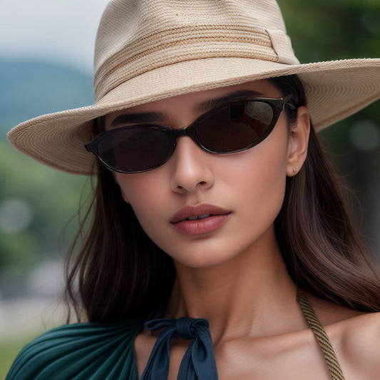 Women Retro Oval Frame Sunglasses Antique Literary Style PC