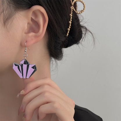 Halloween Women Fashion Creative Bat Skull Acrylic Earrings