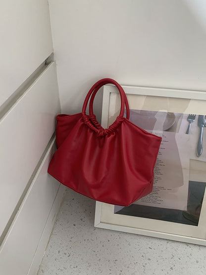 Sac à main plissé simple et tendance pour femme, couleur unie, grande capacité