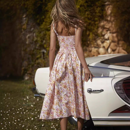 Vestido informal con estampado de flores diminutas para mujer