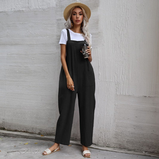 Cozy Cotton Linen Women's Sleeveless Jumpsuit